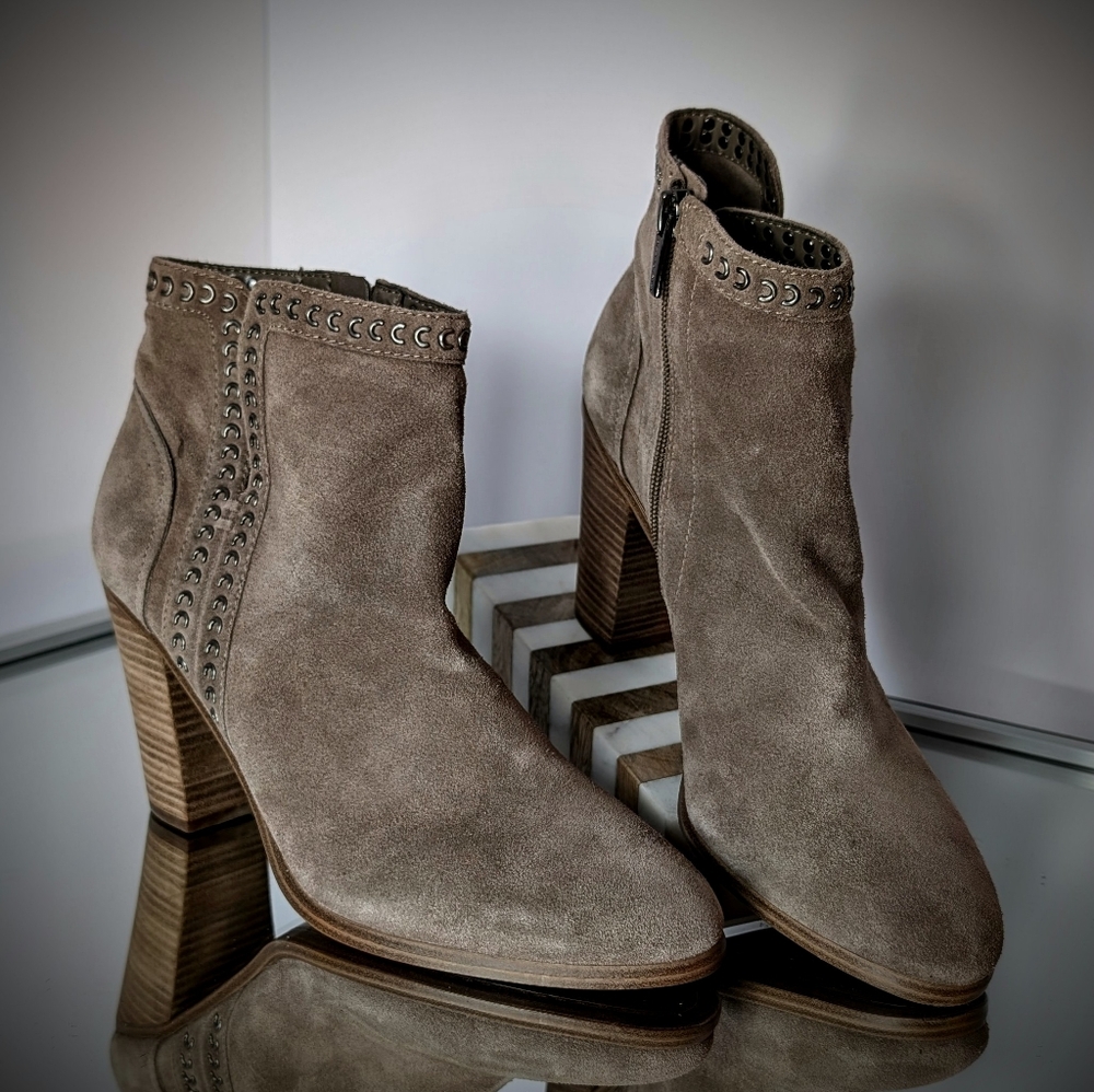Vince Camuto Suede Ankle Boots with Studded Detail